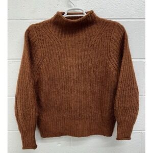 Madewell Mock Turtle Neck Cable Knit Wool Sweater / Women's Medium